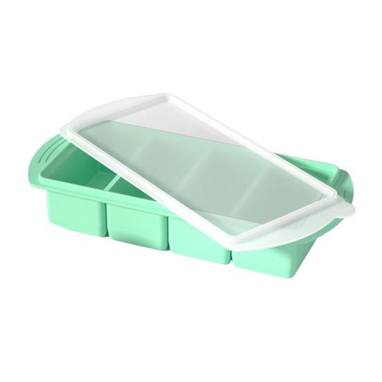 Silicone Broth Freezer Tray with Lid Ice Cube Mold for Soup Food & Meal Prep Easy Release Stackable BPA-Free Kitchen Storage Container