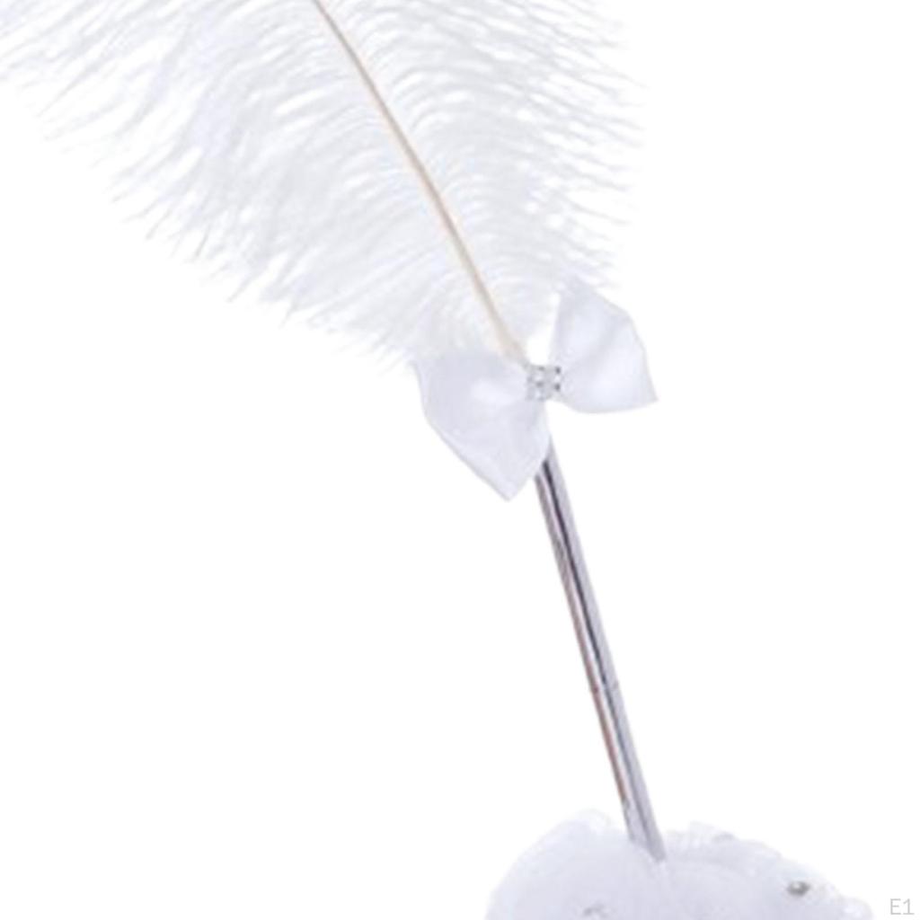 Bryllup Skrivepenn Kulepenn Retro Design Fjær Elegant Hvit Gave til Skolen