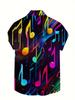 [Colorful Notes Shirt] Colorful Notes Men's Shirt- Fully Printed Button-up Formal and Casual Dual-use Shirt, Machine Washable and Non-transparent