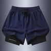 Pantaloncini Corti da Uomo Estivi Antiriflesso Doppio Strato Sportivi Tempo Libero per Coppie Corsa Fitness Pantaloncini Tre Quarti