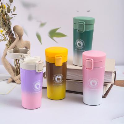 The New First-generation Gradient Coffee Cup Bouncing Cover Mug Car Portable Business Office Gift Cups.