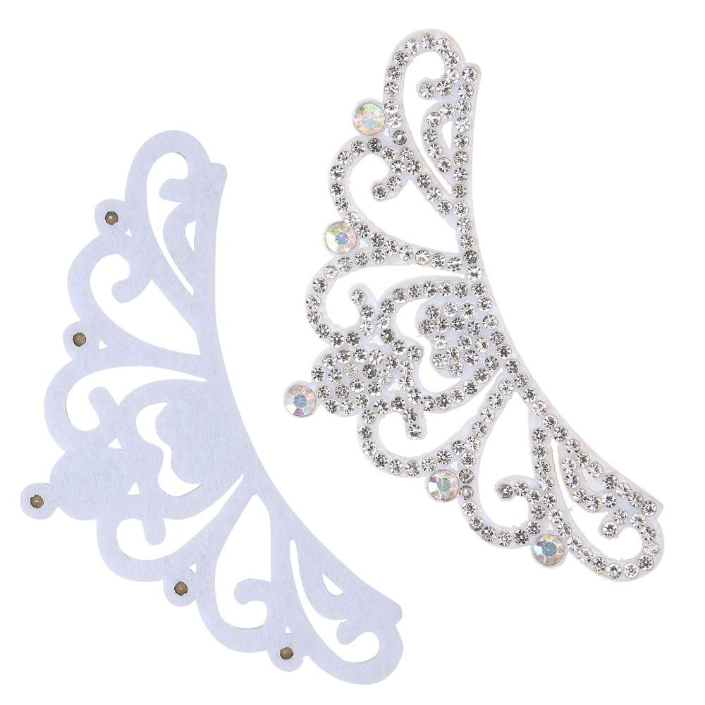 10pcs Rhinestone Studded Crown Shaped Patches White Clothes Accessories Clothing Decoration