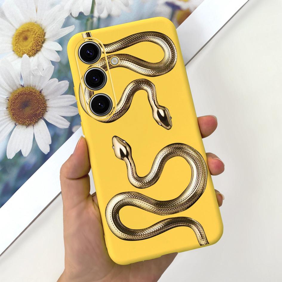 For Samsung Galaxy S24 Plus Case Lovely Yellow Duck Astronaut Matte Silicone Soft Cover For Samsung S 24 S24 Ultra S24+ 5G Funda