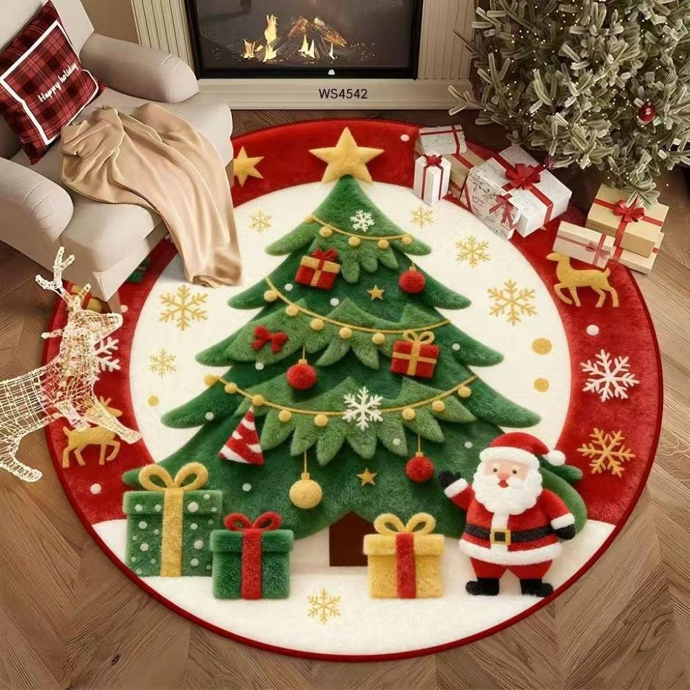 Santa Claus Christmas Rug 2D Flat Printed Christmas Doormat New Year Xmas Home Decor Outdoor