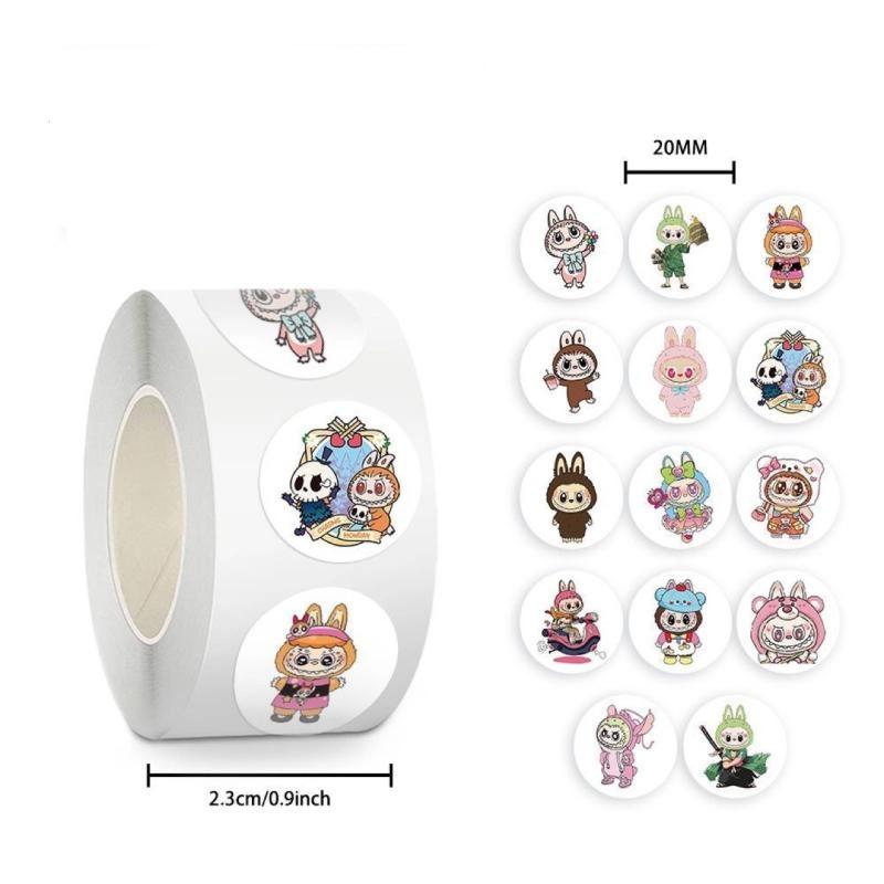 

500 шт./рулон Милые мультяшные рулонные наклейки Креативные DIY Граффити Гитара Блокнот Конверт Печать Декали Декоративные Игрушки Наклейка