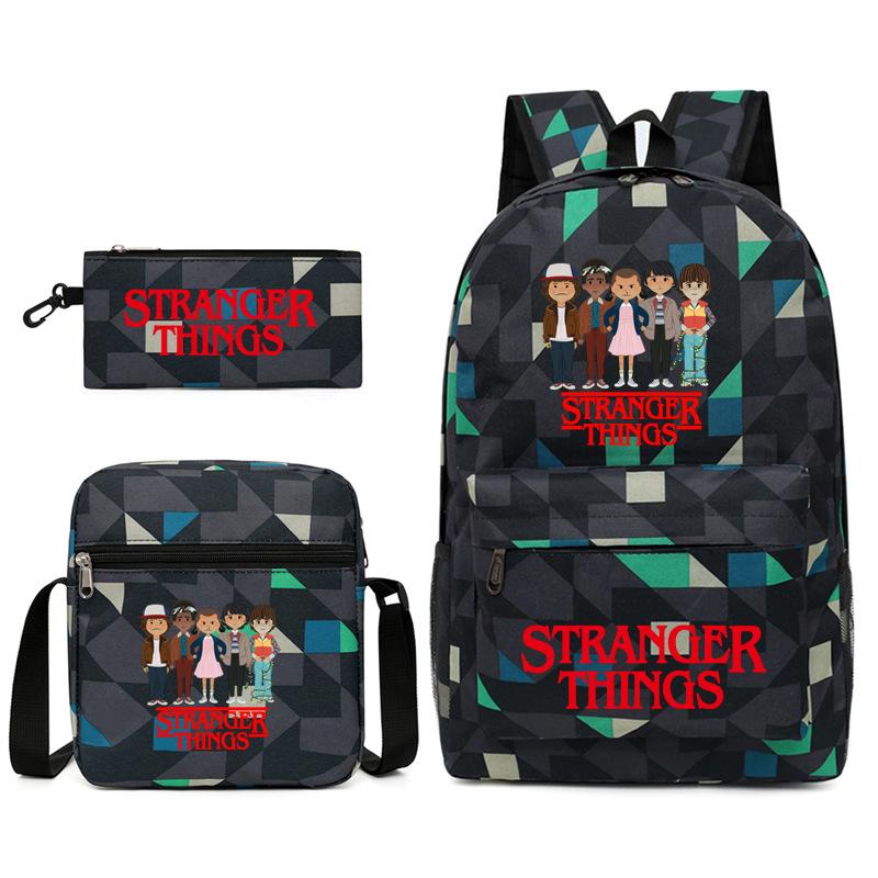 Stranger Things Schülerrucksack+Brotdose+Federmäppchen Dreiteiliges Set KTB