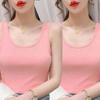 Simple and Chic Women's Plus Size Slim Fit Solid Color Tank Top for Spring and Summer - Wear As a Base or Outer Layer, Threaded Spaghetti Straps