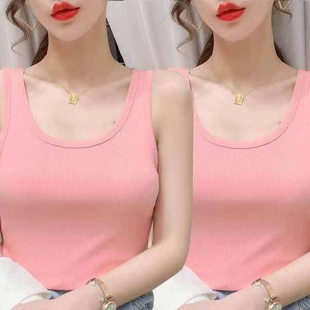 Simple and Chic Women's Plus Size Slim Fit Solid Color Tank Top for Spring and Summer - Wear As a Base or Outer Layer, Threaded Spaghetti Straps