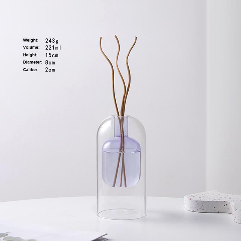 Double Layer Glass Aromatherapy Bottle Essential Oil Volatilization Bottle Ornament Home Decoration Hydroponic Vase