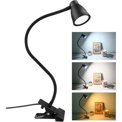 14 Led Clamp Desk Lamp, 3 Color, 5 Adjustable Brightness, Usb Bedside Clamp Lamp, Eye Protection 360 Flexible Reading Lamp For Study And Work