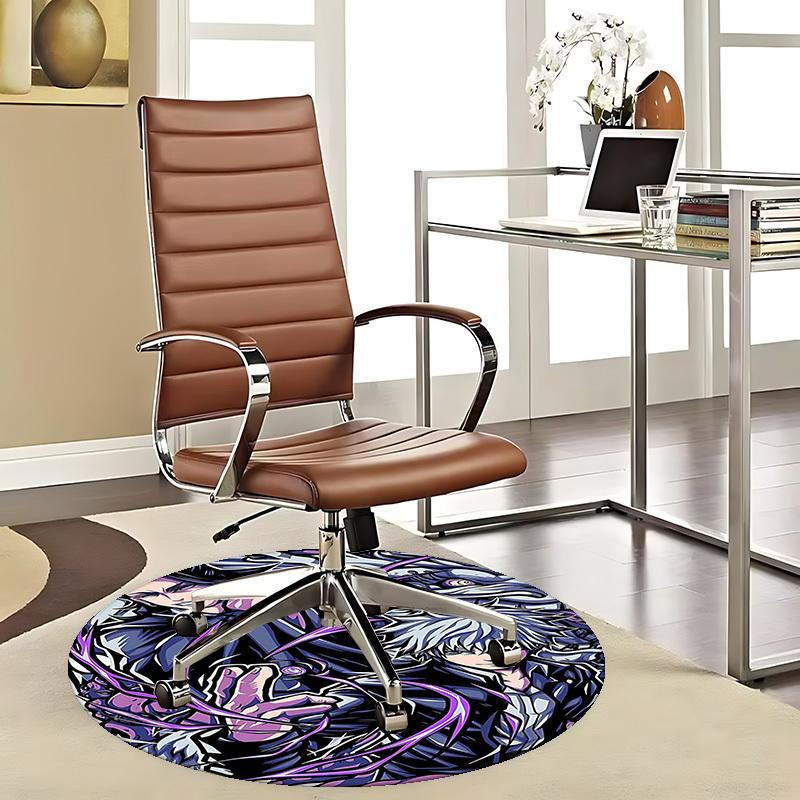 

1pc Killua & His Friends Round Carpet - Anime Cartoon Design Office Chair Mat, Non-Slip Rug for Home Decor, Living Room, Bedroom, Game Room Decoration 80cm by 80cm