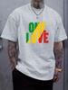 One Love 3d Printed Mens T-shirt Reggae Style Men's T-Shirt Summer Daily Casual Men's Tee Outdoor Street Fashion Men's Short-sleeved Top