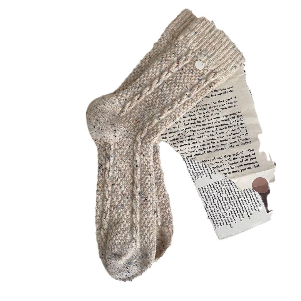 Socks, Women'S Wool Socks, Shell Buckles, Korean Twist Pile Socks, Thickened Plush Stockings, Socks