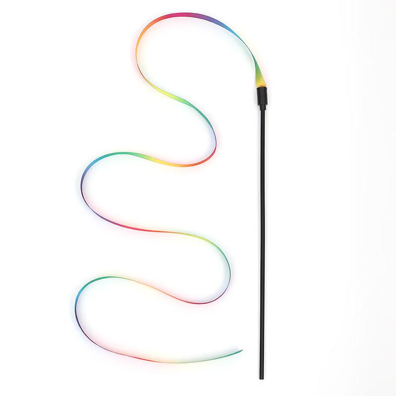 Rainbow Ribbon Cat Wand Toy
