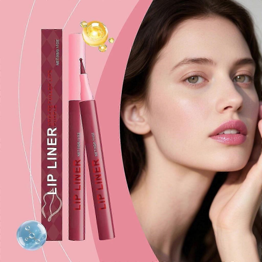 Amz Purple Waterproof Lip Liner Pen Features A Full And Natural Lip Shape, Is Waterproof And Long-Lasting, And Is Not Prone To Smudging. It Is An Easy