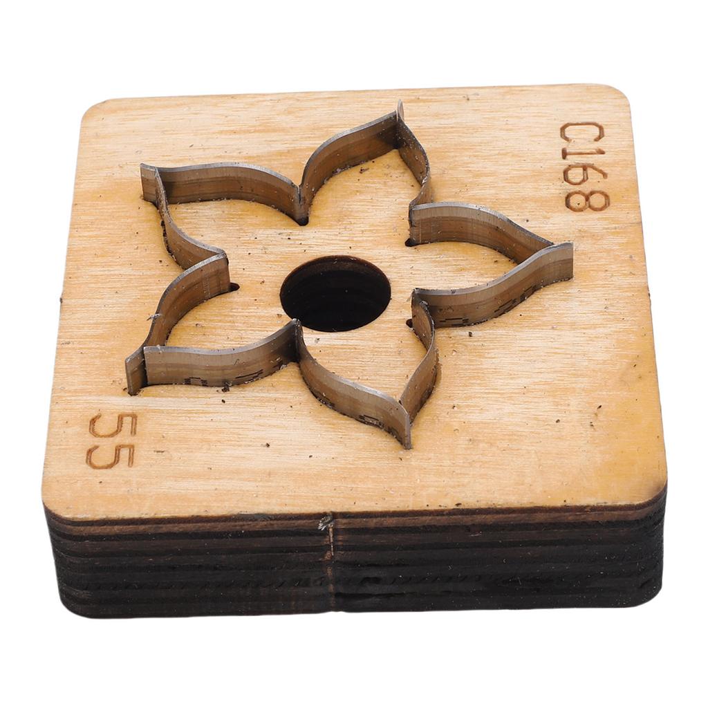 Blumenleder-Stanzform Holzbasis Scharfe Metallklinge Lederstanze für Dekorationen Geschenke