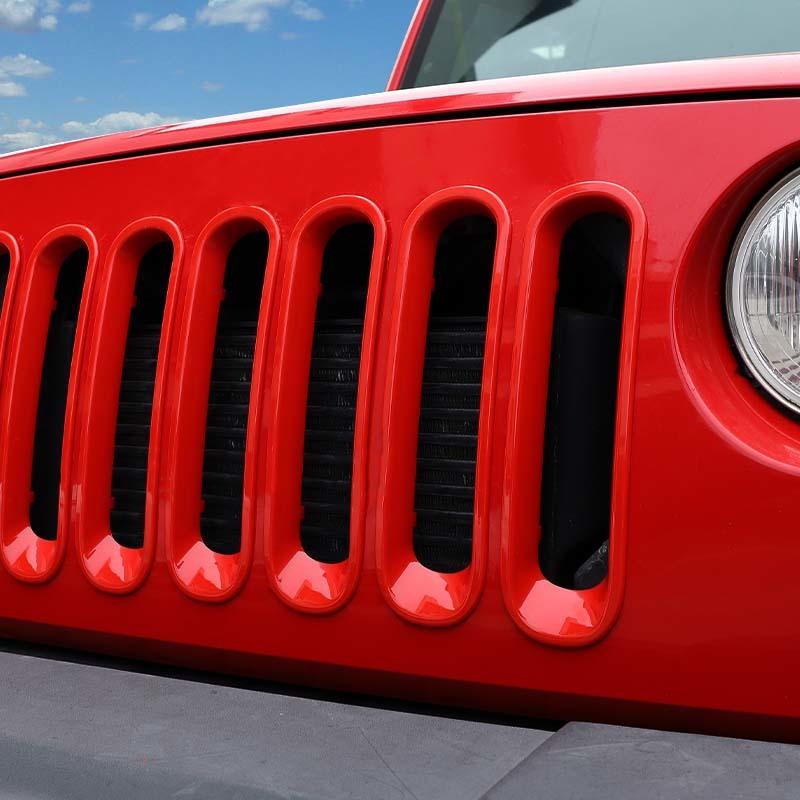 ABS Car Front Grille Decoration Ring Cover Stickers For Jeep Wrangler JK 2007-2017 Car Exterior Accessories