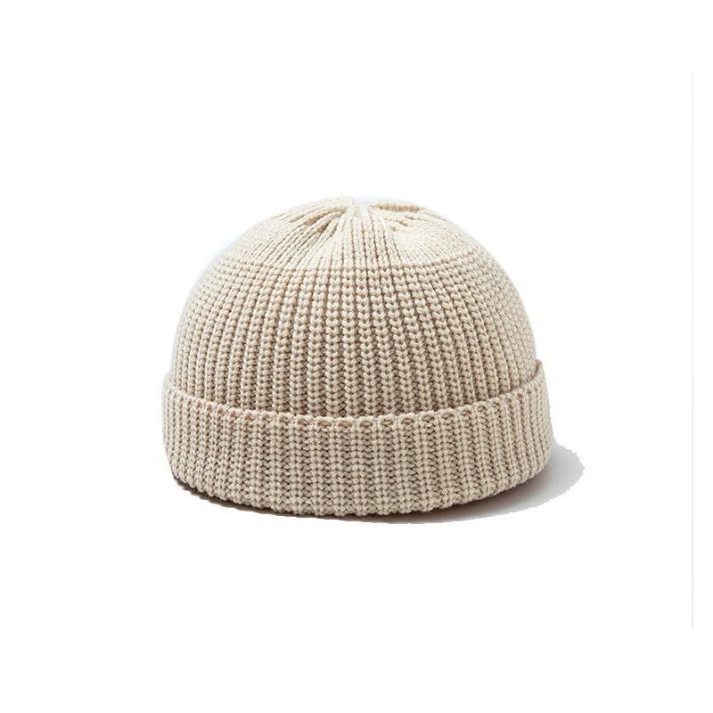 Hat Big Head Circumference Melon Fur Hat Women's Double Groove Knitted Hat Hip-hop Ruffian Hat Autumn and Winter Bag Head Wool Cold Hat Man