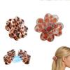2-Piece Magnetic Hair Clip, Magnetic Hair Clips for Women Clover Shape Orange Leopard and Print Hair Clip Set for Daily Styling and Decoration