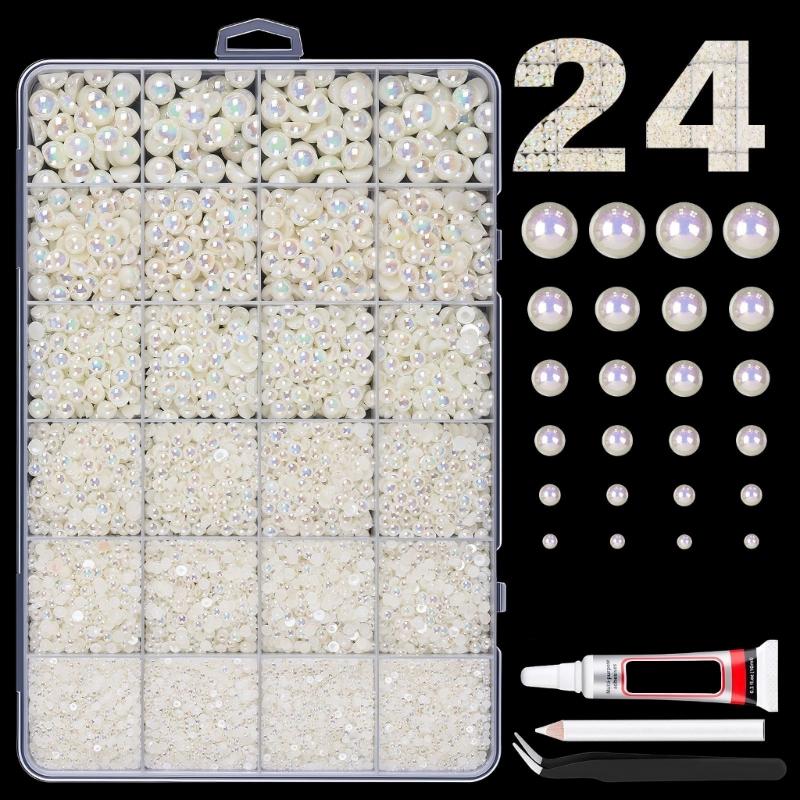 Premium Resin Nail Art Gems Pearls Style Flat Back Rhinestones For Professional Or Home Manicure Flatback Gems