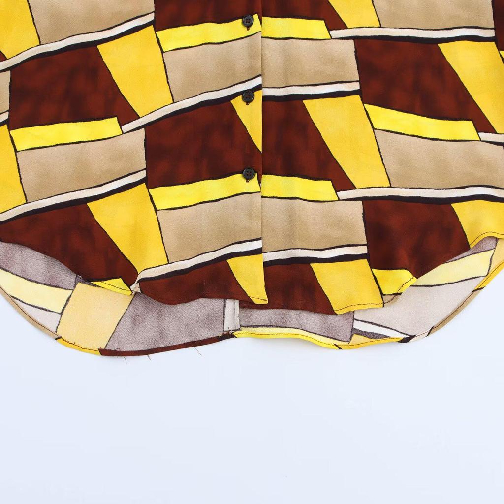 Spring 2025 Women's European & American Street Fashion Print Shirt + Pants Set