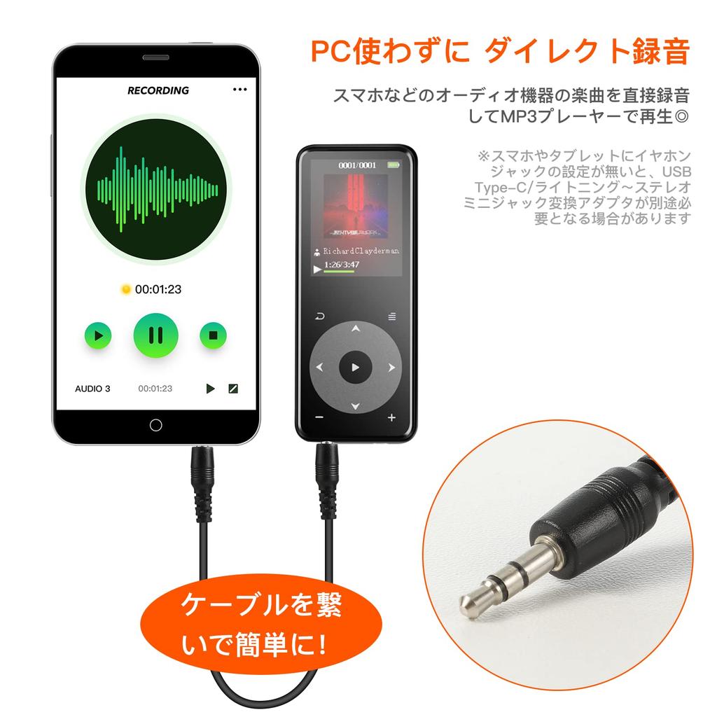 AGPTEK Audiokabel AUX-Kabel Direktaufnahmekabel Kompatibel mit 3,5-mm-Kopfhörern/Lautsprechern/Auto/Smartphone/Tablet/PC/MP3