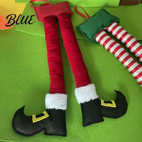 Christmas Ornament for Women Elf Legs Santa Legs Hanging Ornaments Plush Stuffed Xmas Car Pendant Decorative Fun Holiday Decor Mirror Door Handle,