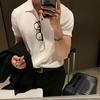 Men's Summer Slim Fit Polo Shirt - Korean Style, Turn-Down Collar, Solid Color, Casual Thin Knit