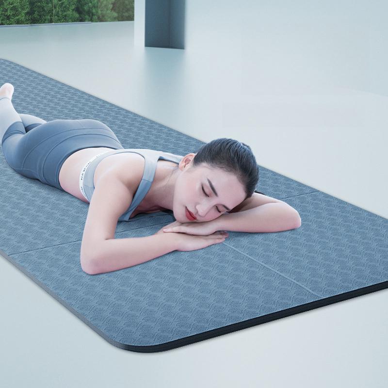 1Pc Foldable Yoga Mat Eco Friendly Tpe Folding Travel Fitness Exercise Double Sided Non-Slip For Pilates & Floor Workouts