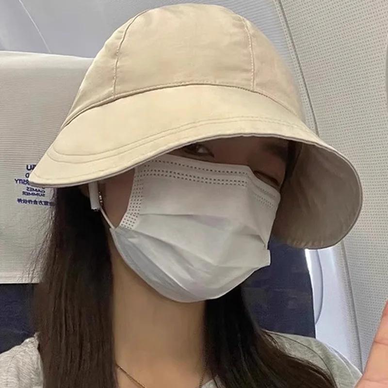 Fashion Foldable Outdoor Sun Bucket Hat for Women Girl Hats Wide Brim Bucket Summer Cover 50+ UPF Adjustable Sun Protection Caps