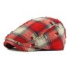 Ripple Cap Women Beret British Cap Men Retro Plaid Peaked Cap