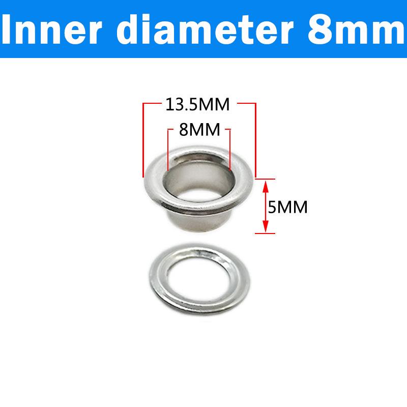Eyelet Grommet Ring Kit 4/5/6/8/10/12mm Stainless Steel Eyelets Grommets with Washer Silver for Leather Craft Repair Shoes