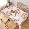 1pc Tablecloth Soft Fashion Aesthetic New Sports Dynamic Style! Pink Volleyball Pattern for Decorating Dining Space, Rectangular Polyester Fabric, All
