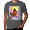 A Bird Sitting On Nest Against The Sunset Tshirt Large Size Casual Short Sleeve Top