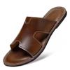 Ciabatte da uomo in vera pelle con cinturino incrociato, taglie 46-47, infradito antiscivolo da esterno slip-on.
