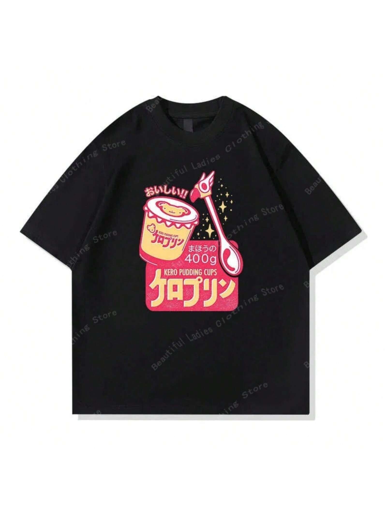 New Style Summer Street Fashion Japan Anime   Cartoon Printed Men s And Women s Round Neck Short Sleeve T-Shirt S разноцветный
