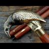 Brass Victorian Style Raven Head Handle Walking Stick Canes Shaft X-MASS gift