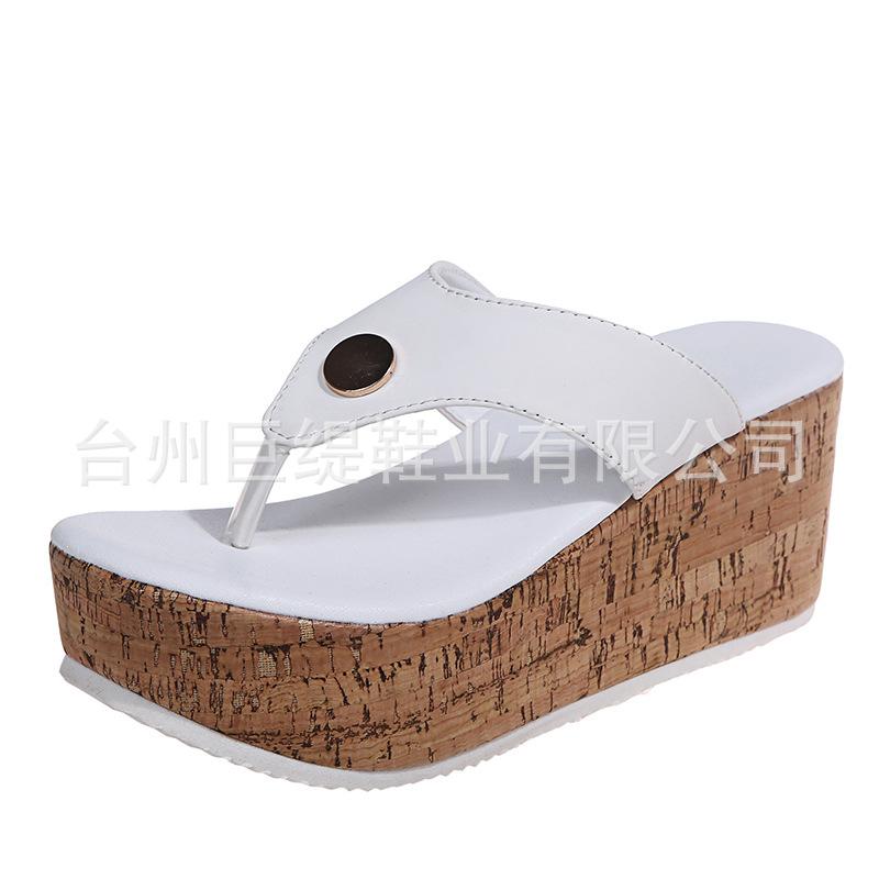 

2021 summer women s shoes, a 2025 European and American foreign trade large size Amazon eBay size 43 slope heel light sole slippers 35 білий