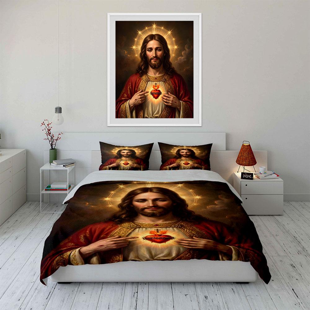 Heilig Hart van Jezus. Beddengoedsets Dekbedovertreksets Dekbedovertrekken Kussenslopen(1*Dekbedovertrek 2*Kussenslopen zonder dekbedvulling)