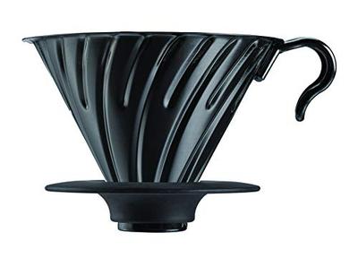 V60 Metal Coffee Dripper, 1-4 Cup Capacity, Matte Black, VDM-02-MB
