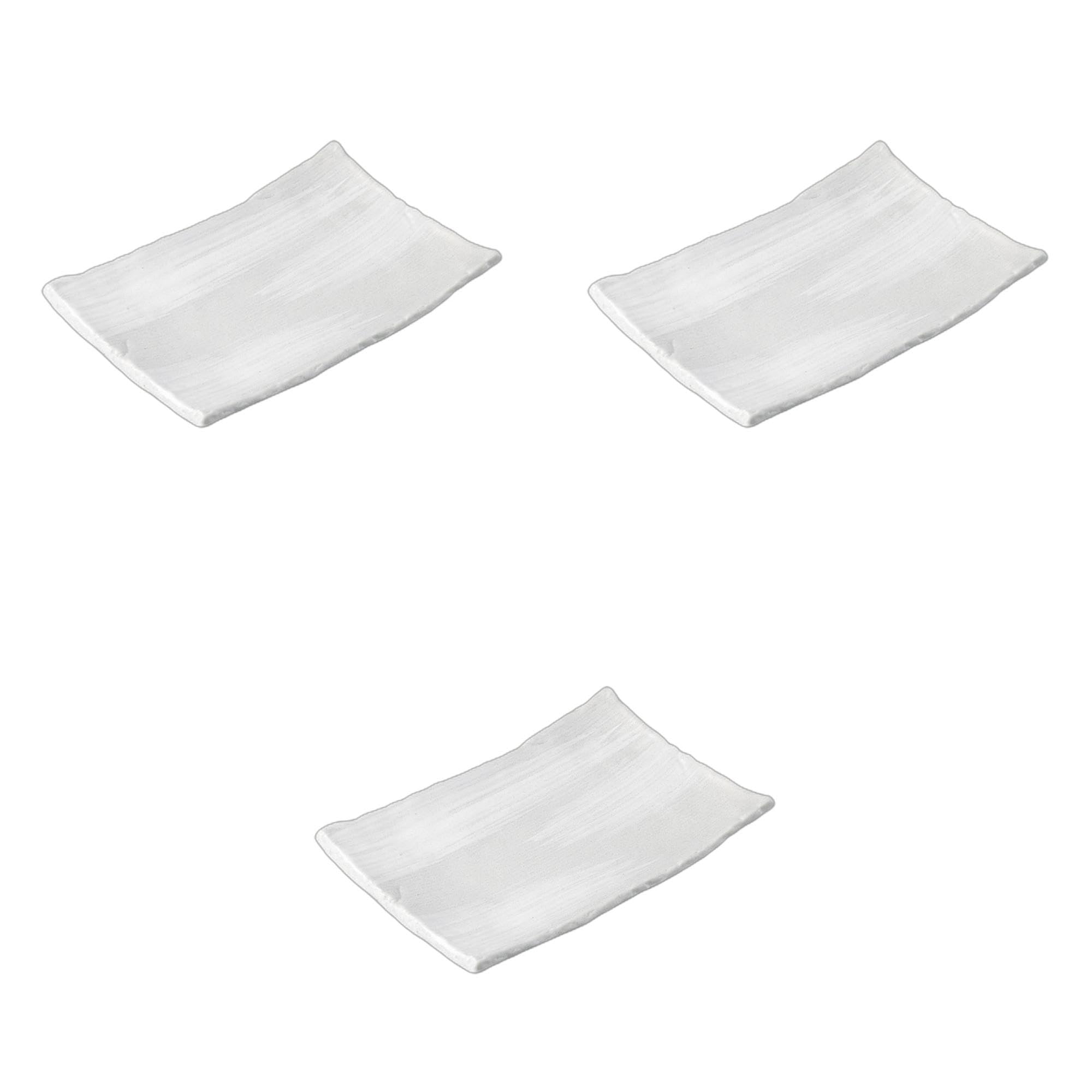 

Set of 3 Rin Gray White Brushed Yakitori Plates x 14 x 3 Ceramic Yakitori Plates by Setomonohonpo [22 cm] серый