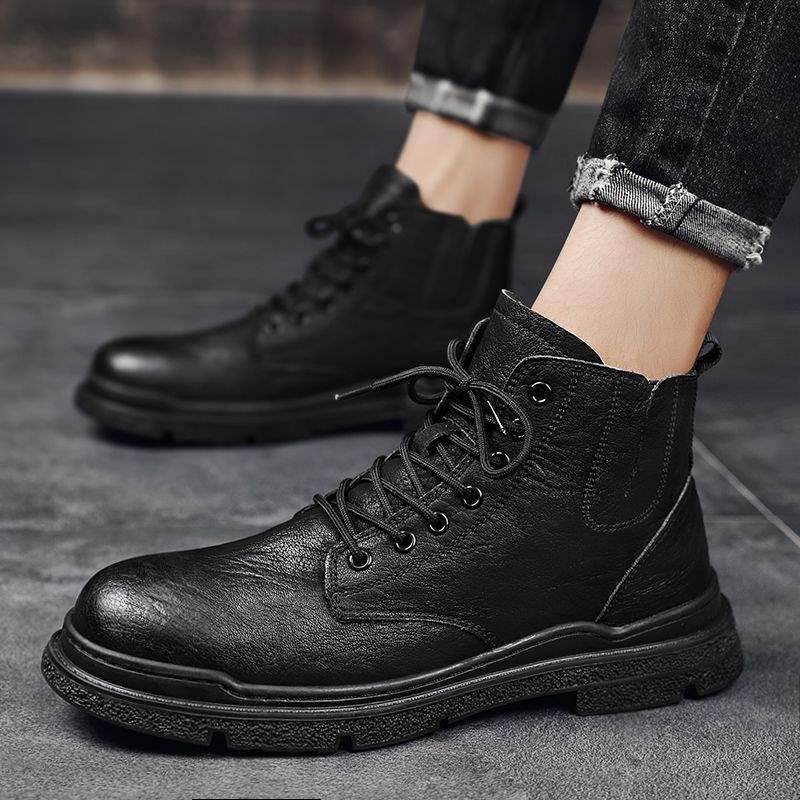 Martin Boots Men's High-top British Leather Shoes Men's Non-slip Soft-soled Short Boots Men's 2025 Autumn New Shoes Men's
