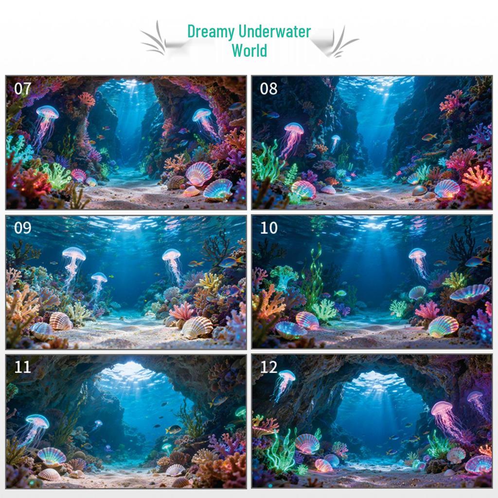 HD Elektrostatischer Aquarium Hintergrund: Kalligraphie & Malerei
