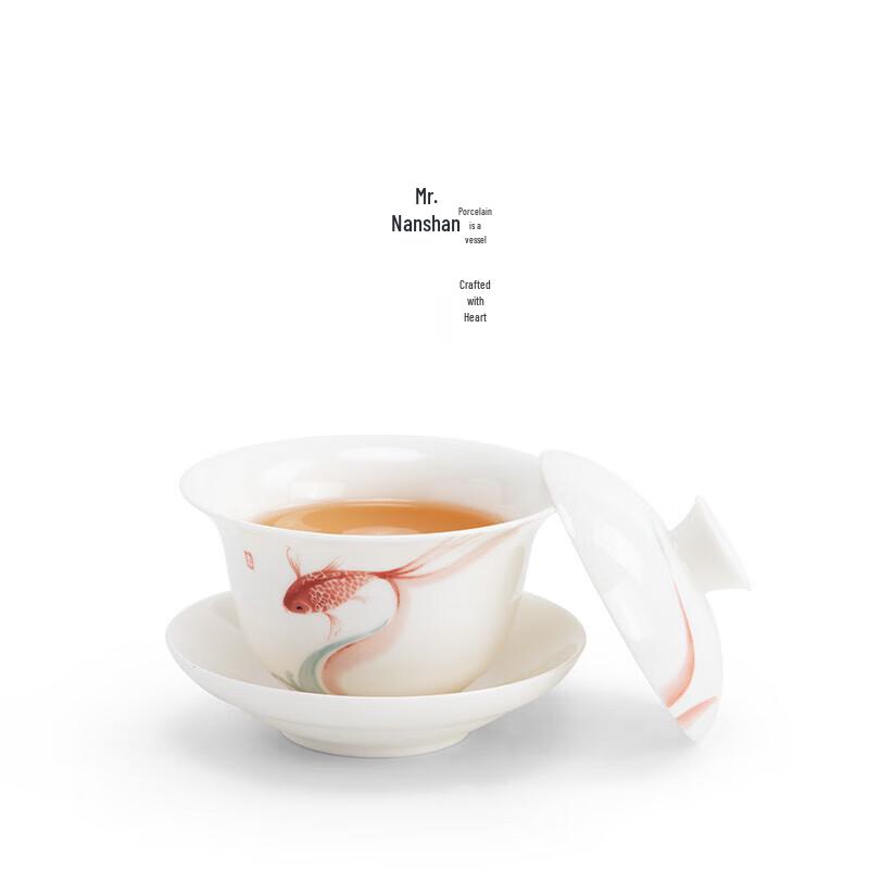Nanshan Mr. Plain Brocade Lotus Ceramic Gaiwan