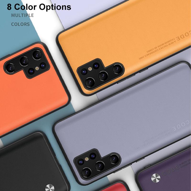 Luxury Leather Case For Samsung Galaxy S22 Ultra S20 S21 FE S10 Plus Cover Matte Phone Case For Samsung Note 20 Ultra 10 Plus