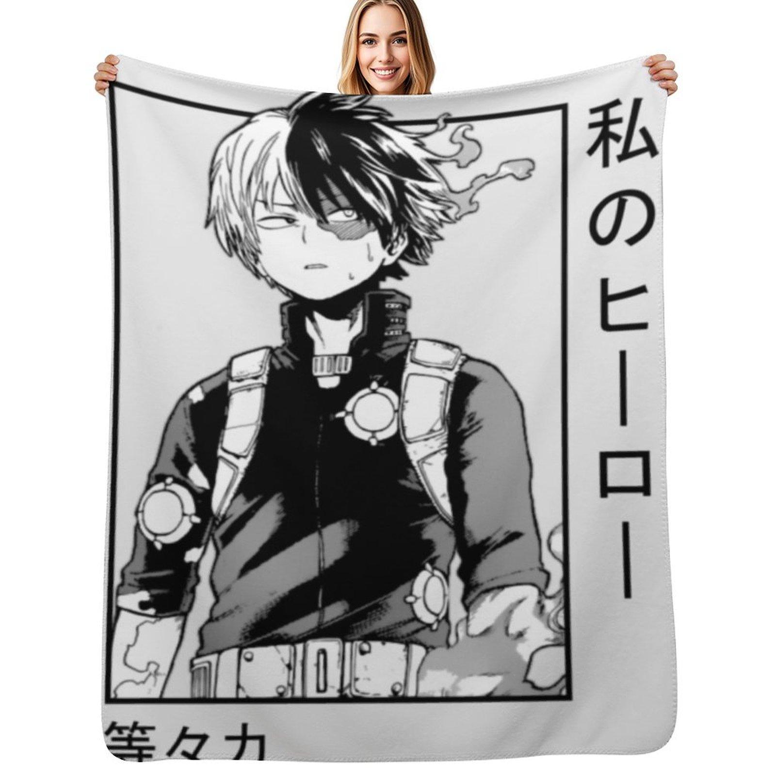 Shoto Todoroki Throw Blanket Soft Warm Blanket Gift for Men Women Adults Size: 75*100cm, Weight: 230 GSM