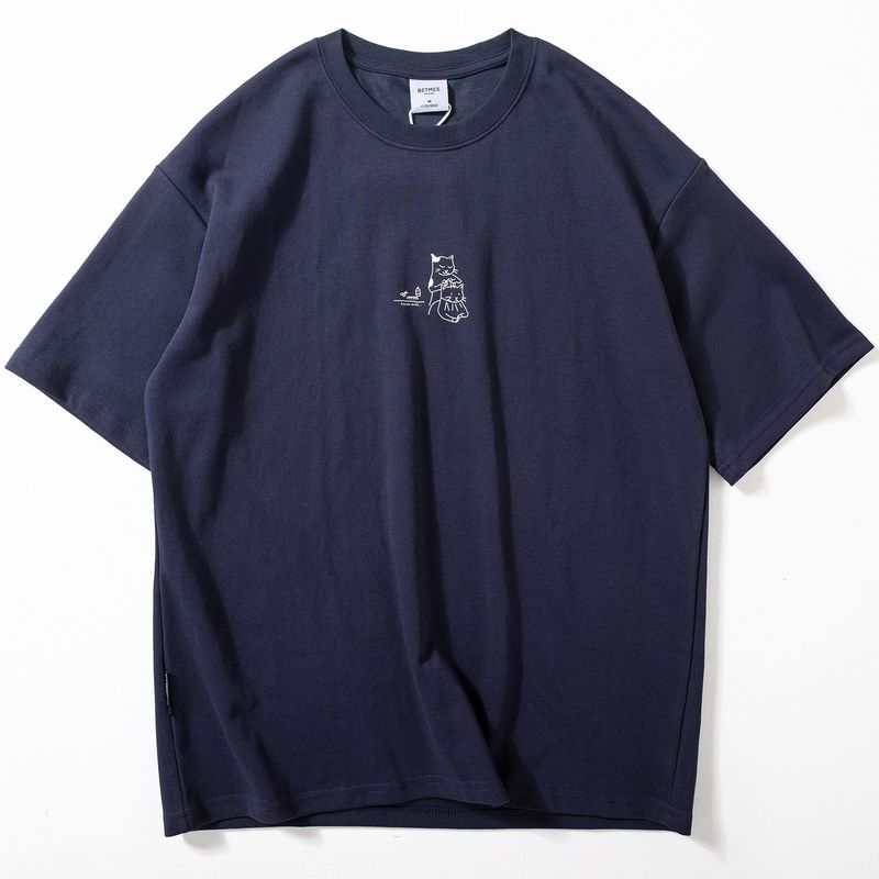 Summer Short Sleeve T-shirt Men's Summer New Fun Print Versatile Top Oversize Loose Round Neck Half Sleeve Fashion