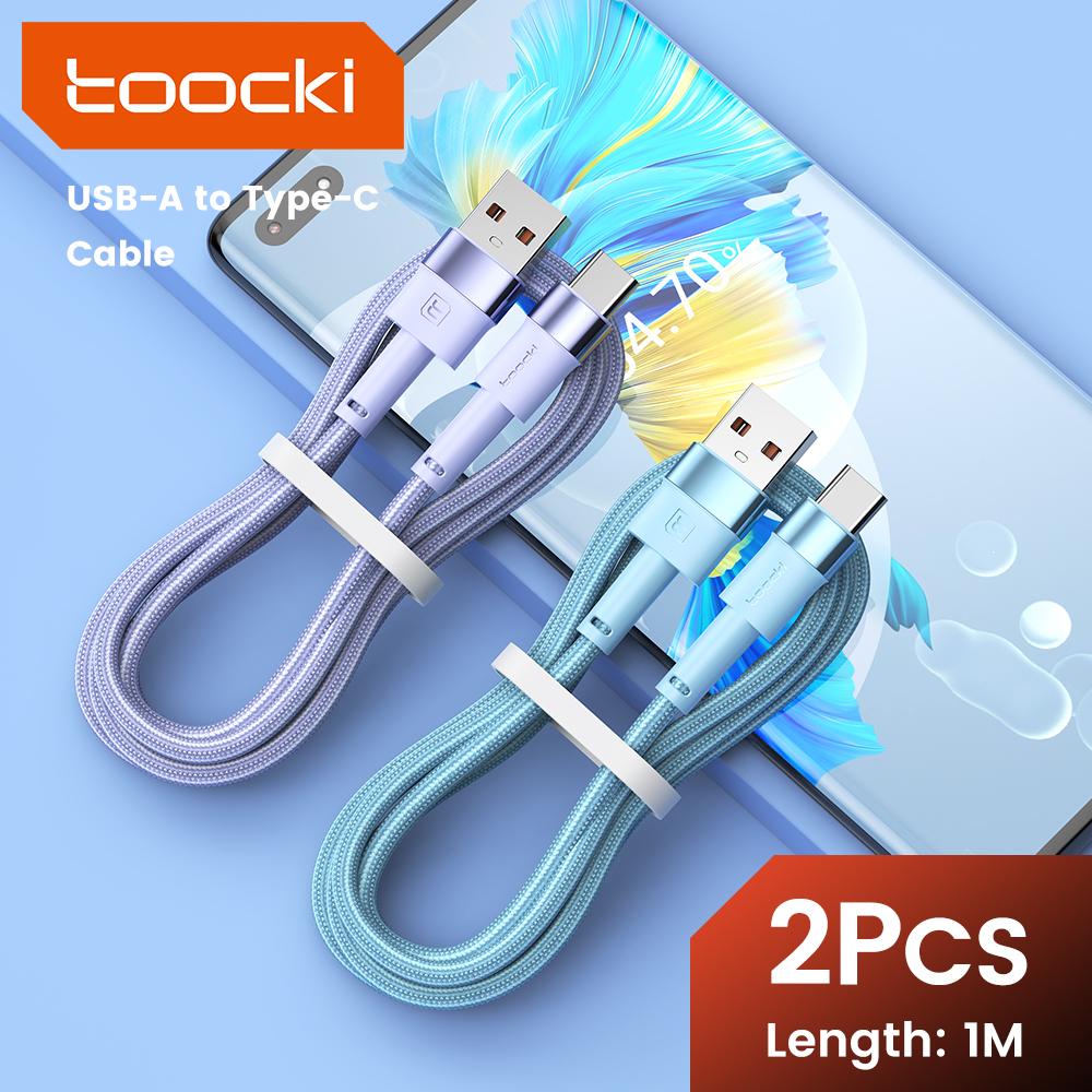 Toocki 2 Pack 3A USB C Cable Type C For 12t Pro Realme Redmi 12 Pro Poco F3 X4 GT Fast Charging Cable Data Cord Wire