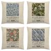 William Morris Painting Cushion Cover for Sofa Throw Pillow Cover Vintage Linen Pillow Case Home Decoration Leaf Plants Printing