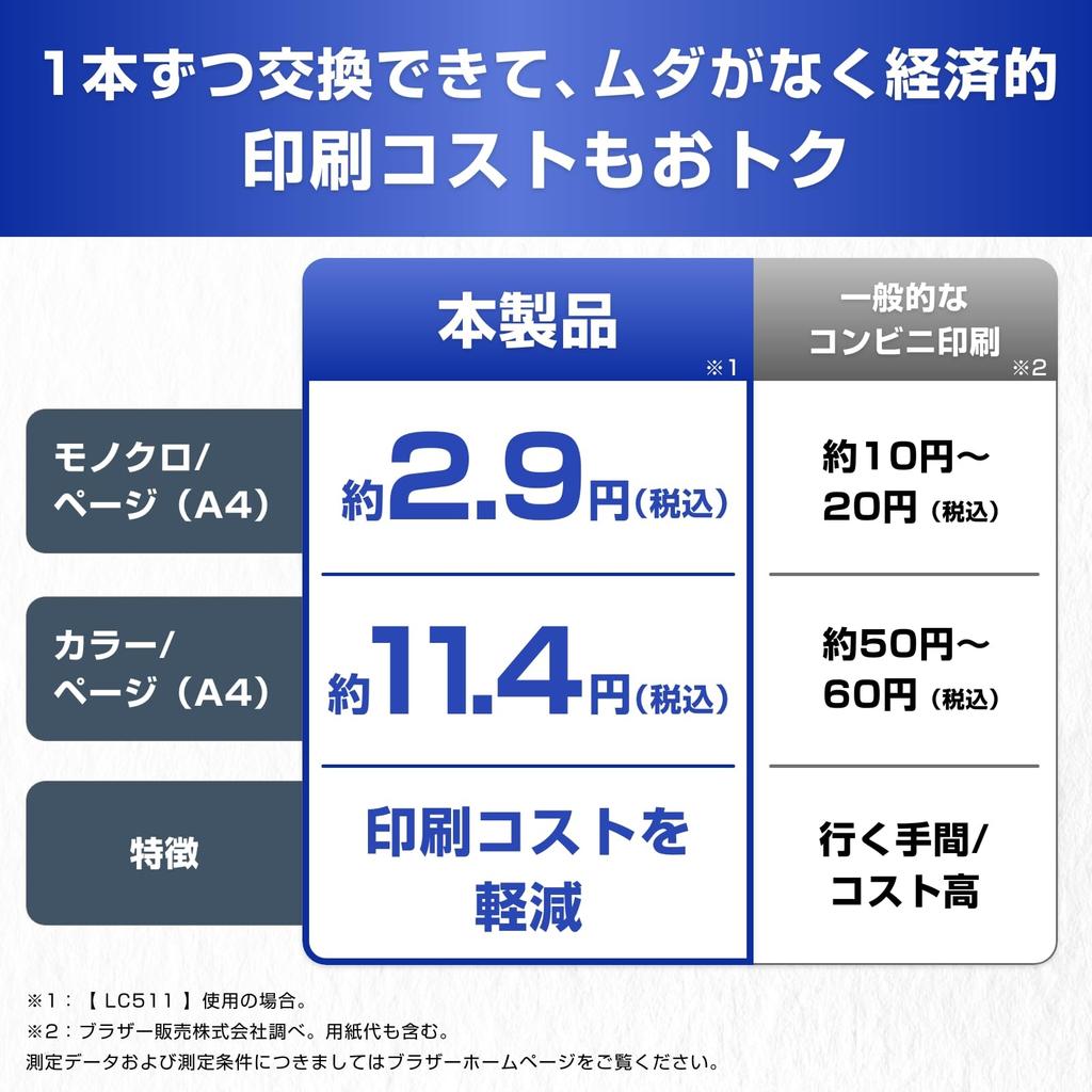 Pacote de Tinta Original Brother Compatível e Cartucho LC511-4PK-E, 4 Cores (Eco-Pack) com DCP-J529N, DCP-J929N-W, DCP-J929N-B, DCP-J916N, MFC-J908N,